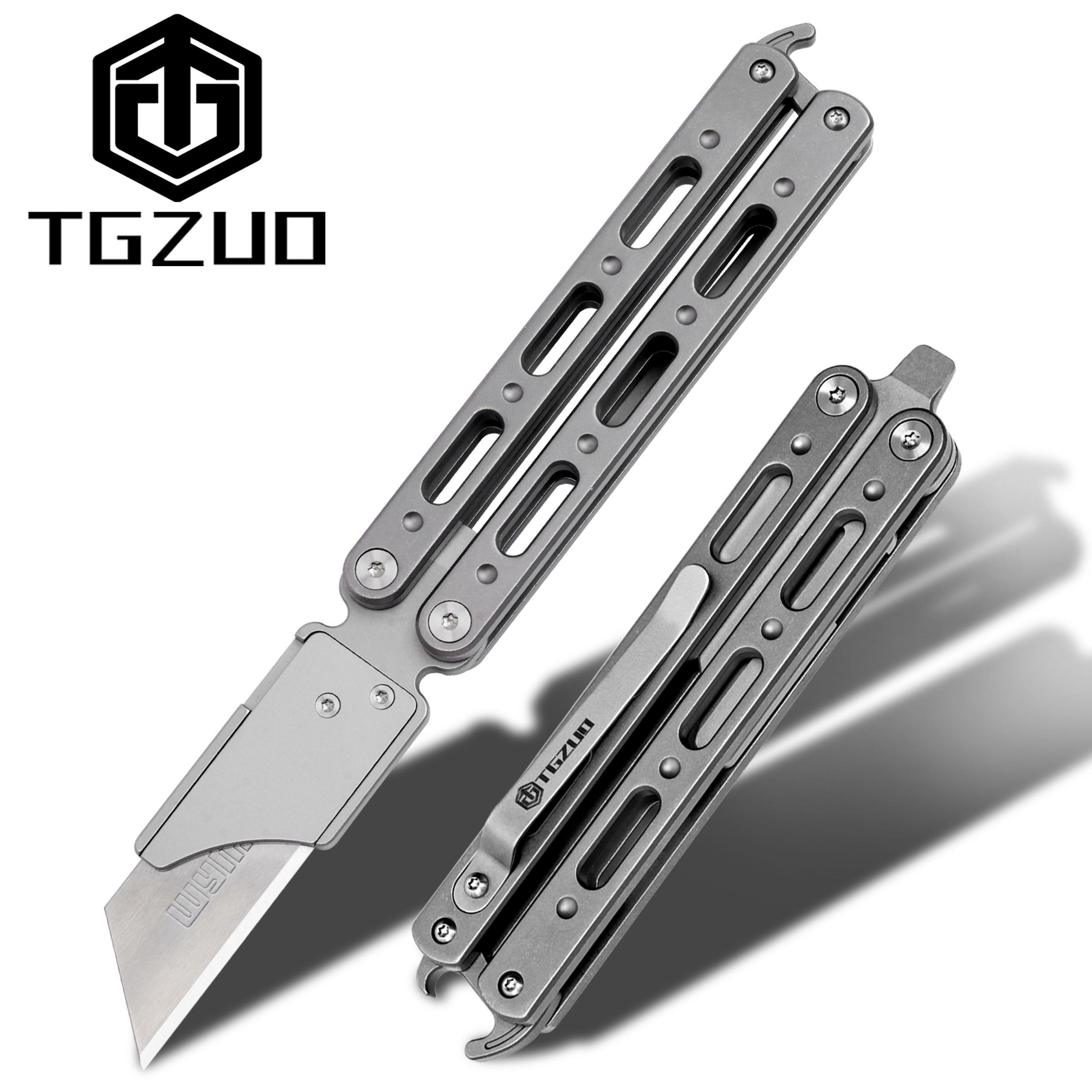 Multifunctional Folding Knife Set with Quick-Change Blade System, Includes Clip & Titanium Alloy Handle, Extra Sk5 Blades Included, Folding Multitool