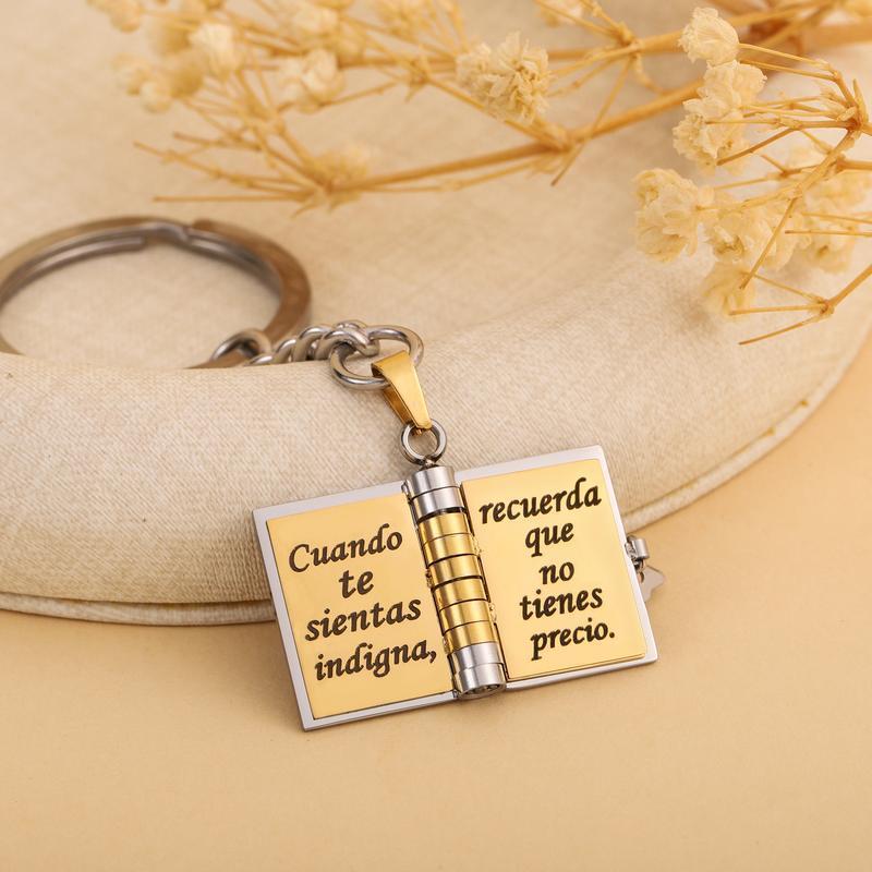 A Letter for My Daughter Book Keychain – Mi Pequeña Estrella Theme with Spanish Messages about Worth and Unconditional Love, Emotional Keepsake Gift From Parents for Birthday, Christmas or Back To School