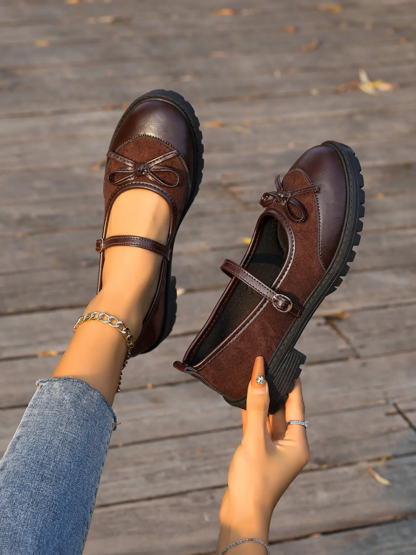 New Fashion Leopard Print Mary Jane Shoes for Women, Stylish Vintage Buckle Thick Sole Small Leather Shoes, Versatile College Style Single Shoe