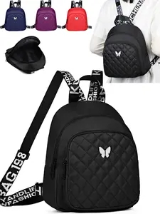 Women's Small Fashionable Classic Versatile Quilted Nylon Backpack For Travel, Lightweight Ultra-Light Daily Commute Bag, Casual Shopping Travel Shoulder Bag, Everyday Backpack, Quilted Casual Daypack