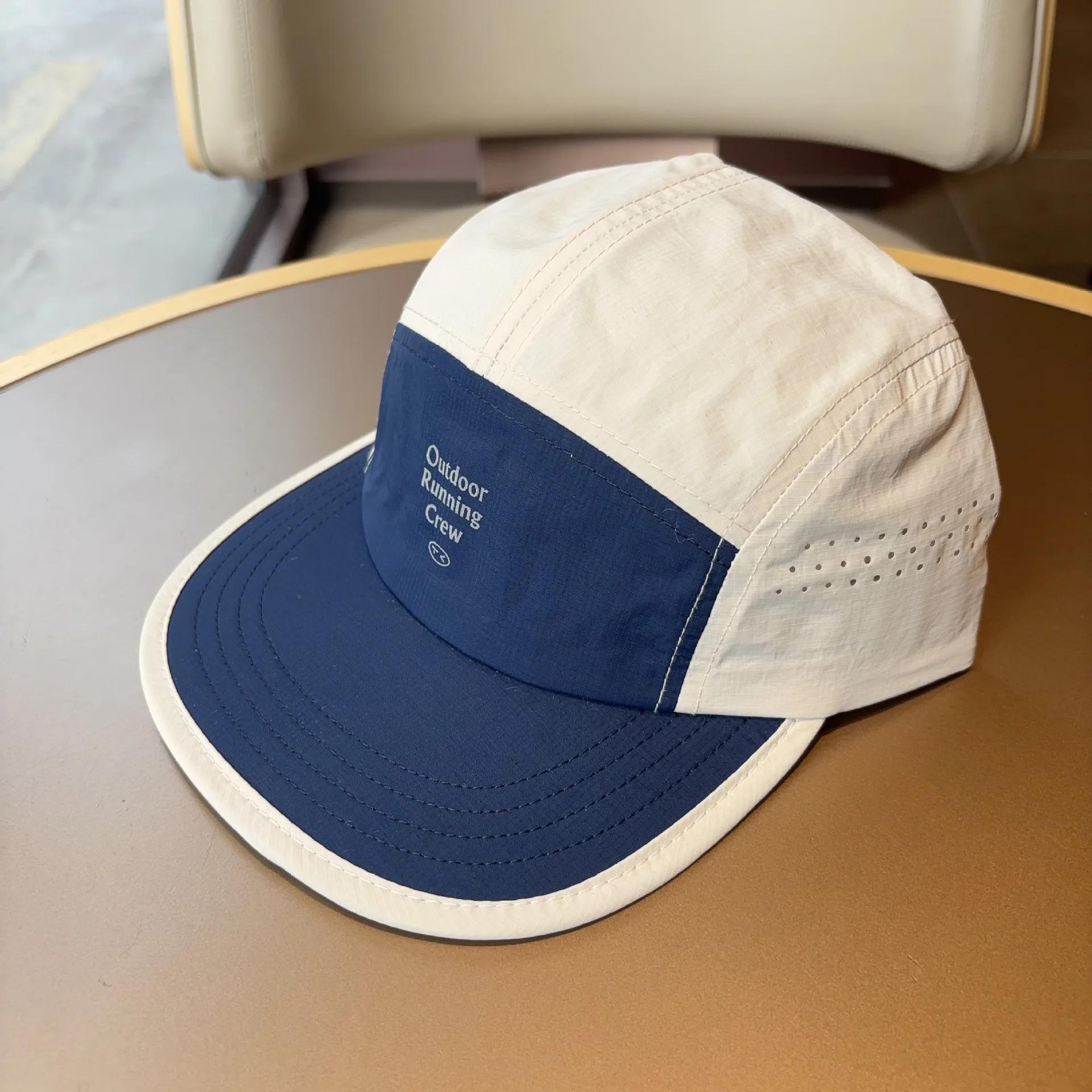 2026 New 5 Panel Running Cap Men Women Lightweight Quick Dry Nylon Hat Outdoor Sports Breathable Flat Brim Baseball Cap