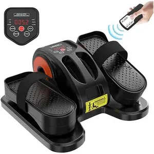 ESL Under Desk Elliptical - Portable  Exerciser with Pedal Strap for Seniors, Compact Seated Elliptical with Remote Control, LCD Display Electric Elliptical