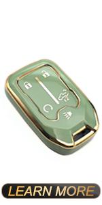 Key Fob Cover Compatible with Chevy Chevrolet Equinox Camaro Cruze Malibu Sonic Volt Spark Impala Buick Encore Allure TPU Remote Keyless Key Fob Case Protection Shell Accessories, Black