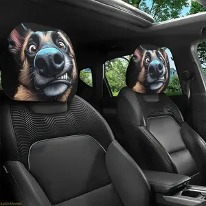 2-Pack Cartoon German Shepherd Car Headrest Covers