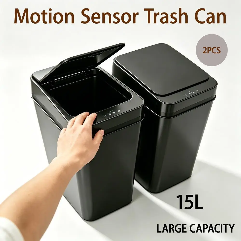 Touchless Induction-Open Waterproof Garbage Bin, Nordic Modern Eco-Friendly Space-Saving Multifunctional Gadget for Bathroom Use (Fitness & Agility Training Space Organization Solution)