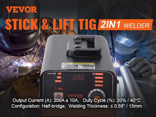 VEVOR ARC Stick Welder 110/220V 120/160A 2in1 Lift TIG Welding Machine Start