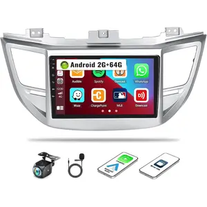 Rimoody 2G+64G 9 Inch Android Car Stereo for Hyundai Tucson 2015-2018 Radio Wireless CarPlay Android Auto Bluetooth Touchscreen GPS Navigation Head Unit WiFi FM USB SWC Split Screen+AHD Backup Camera