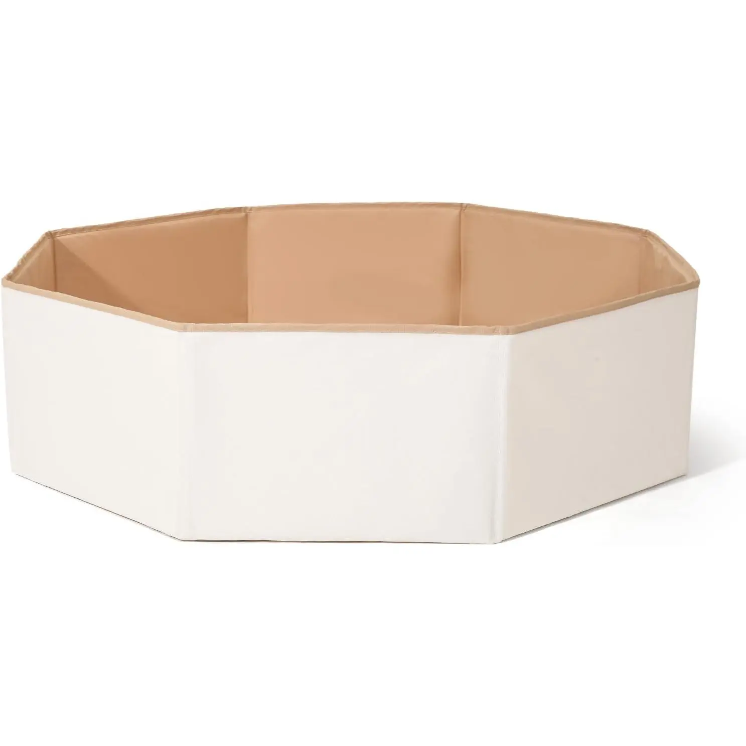 Foldable Ball Pit for Toddlers, Large Soft Indoor Outdoor Pop Up Ball Pit for Baby Kids Infant, Big Collapsible Pit for Puppy Dog Cat with Basketball Hoop, Balls Not Included, White