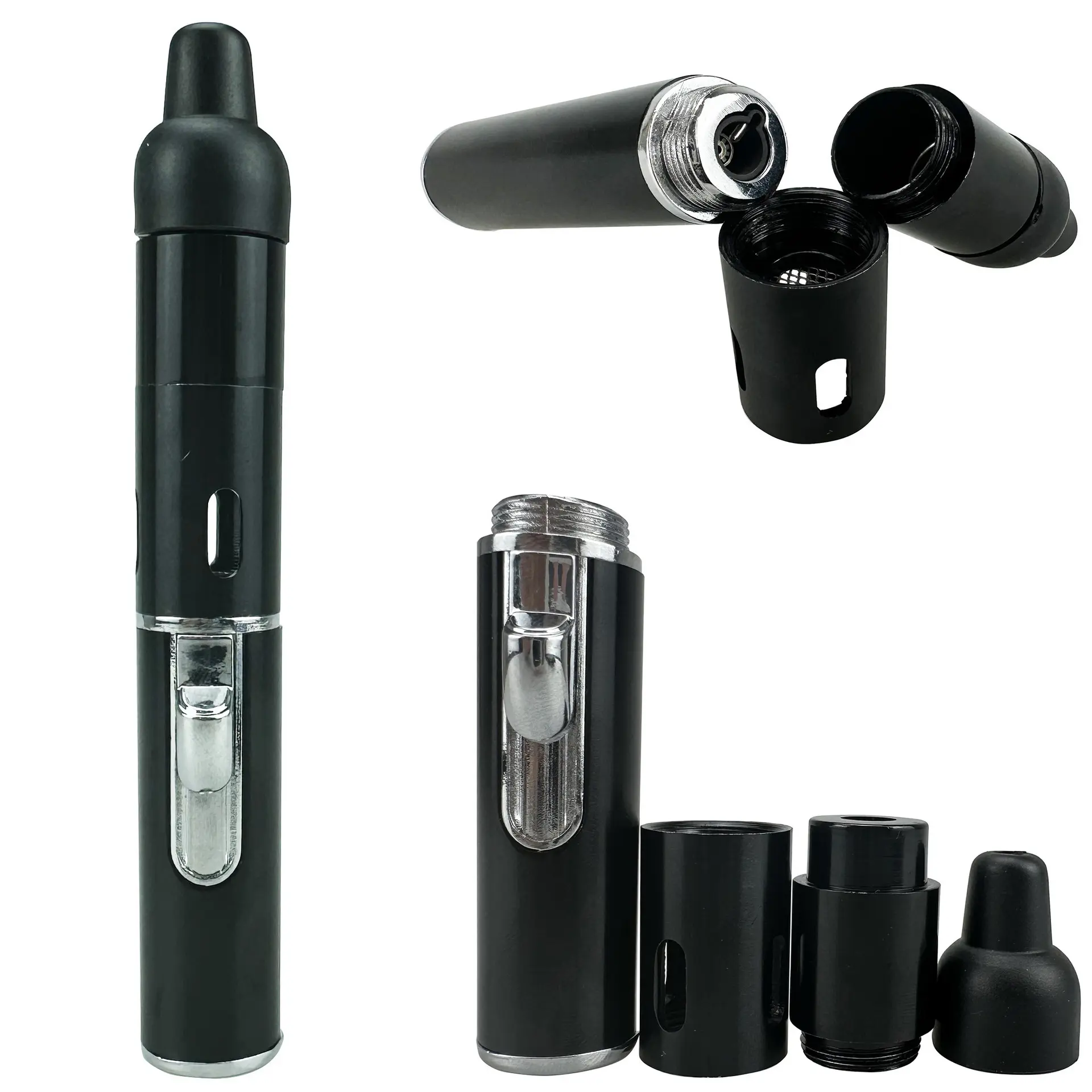 (Butane gas NOT Included) Portable butane lighter setfeaturing a refillable metal lighter, complete with a filterscreen, filter tip, and butane flow regulator; windproofdesign-ideal for camping, outdoor grilling, and lightingcandles.