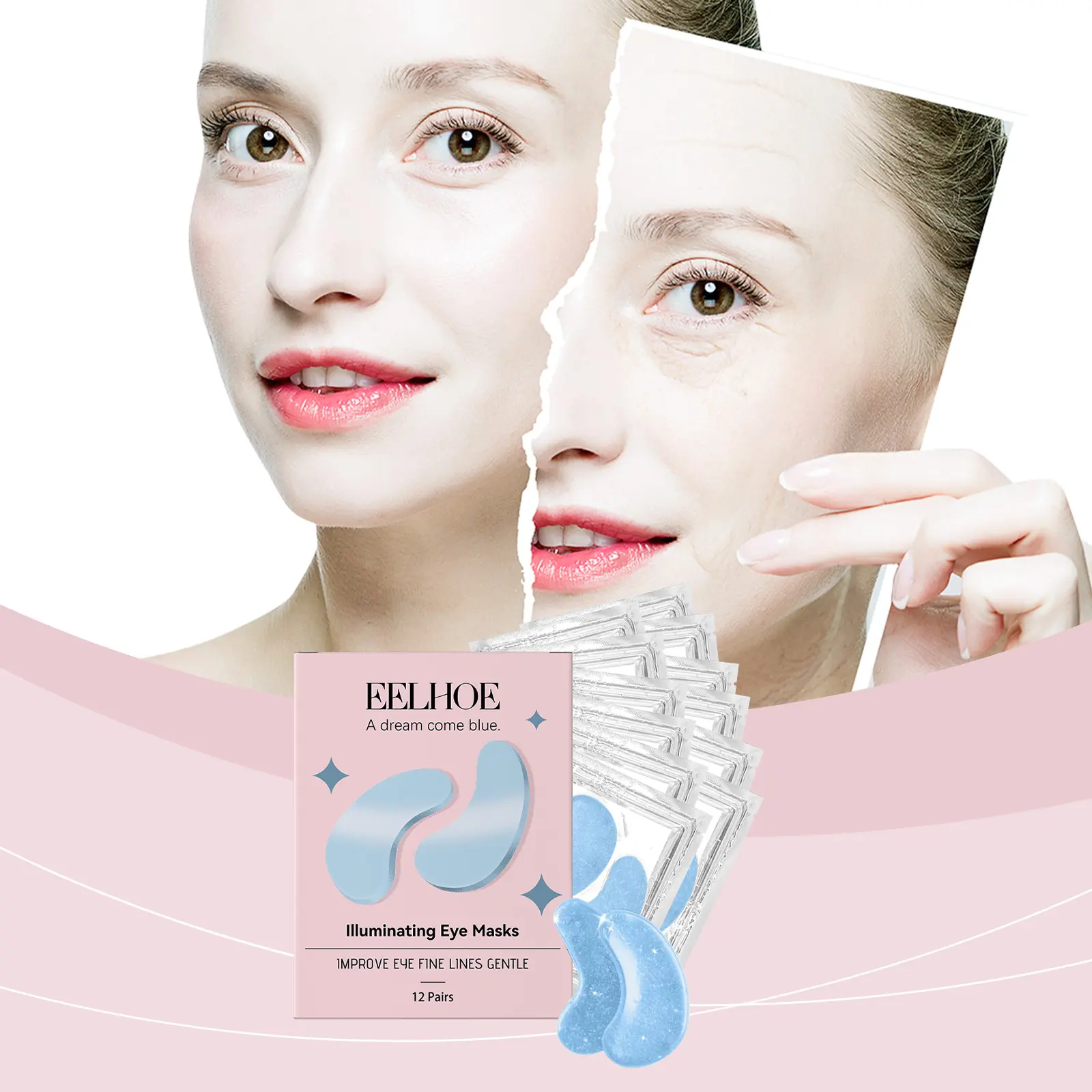 Niacinamide Under Eye Gel Patches - Smoothing, Hydrating, Soothing Skincare Treatment to Reduce Puffiness, Dark Circles & Fine Lines, Gentle Formula for Sensitive Skin, Moisturizes, Apply Daily