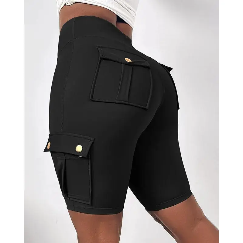 Women's Tummy Control Butt Lift Sports Shorts High Waist with Pockets