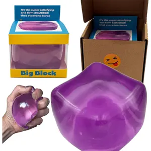 Premium Big Block Squeez'M Cube – 35% Larger Than The Standard Squishy Cube, Toy for Kids & Adults - Sensory Fidget for Stress Relief, Focus & Play – Colorful, Durable, Gift-Ready – ASTM Certified 3+