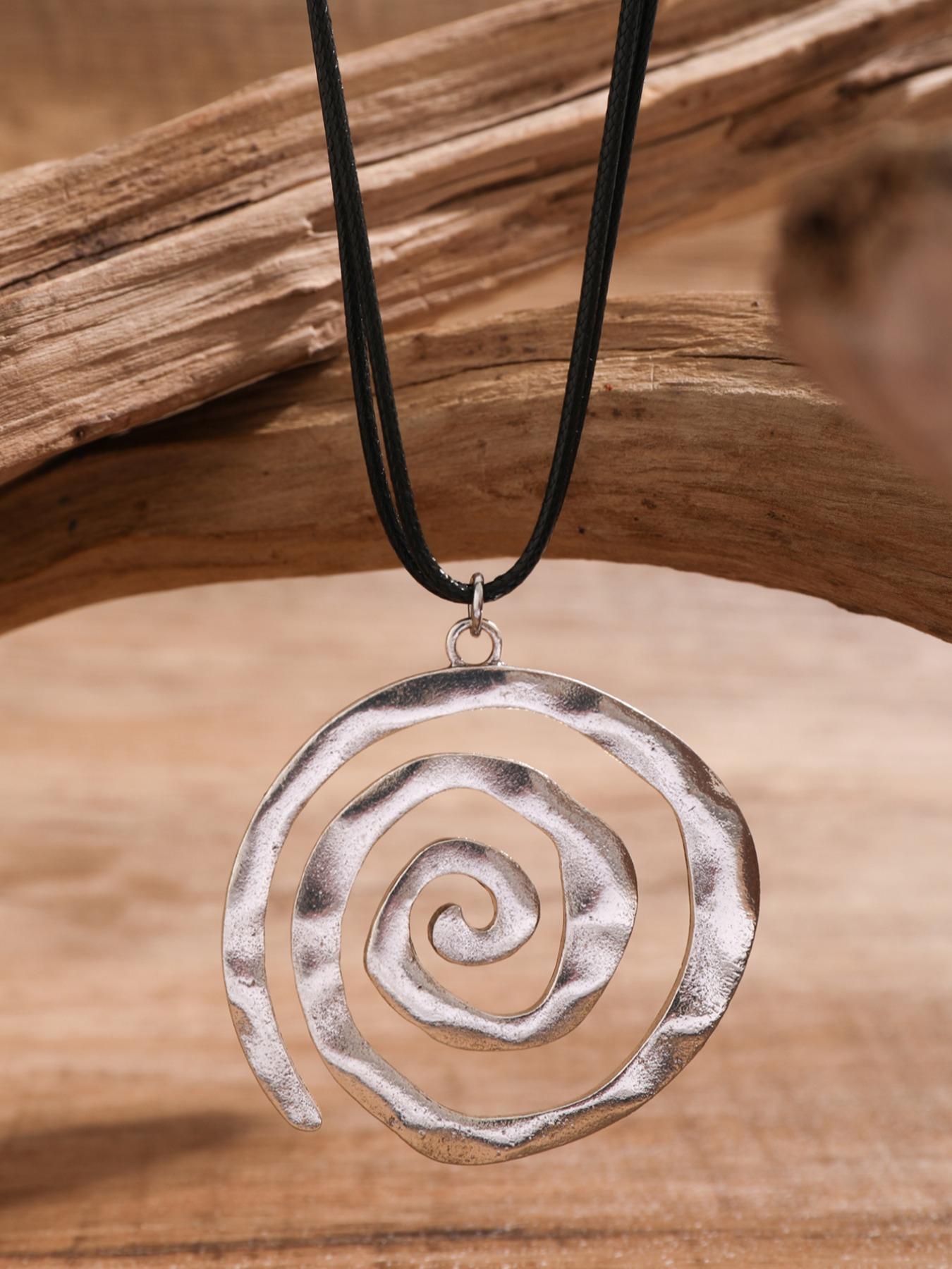 Vintage Spiral Design Pendant Necklace, Matching Mexican Necklace for Women, Fashion Matching Jewelry, Boho Style Accessories As Gifts