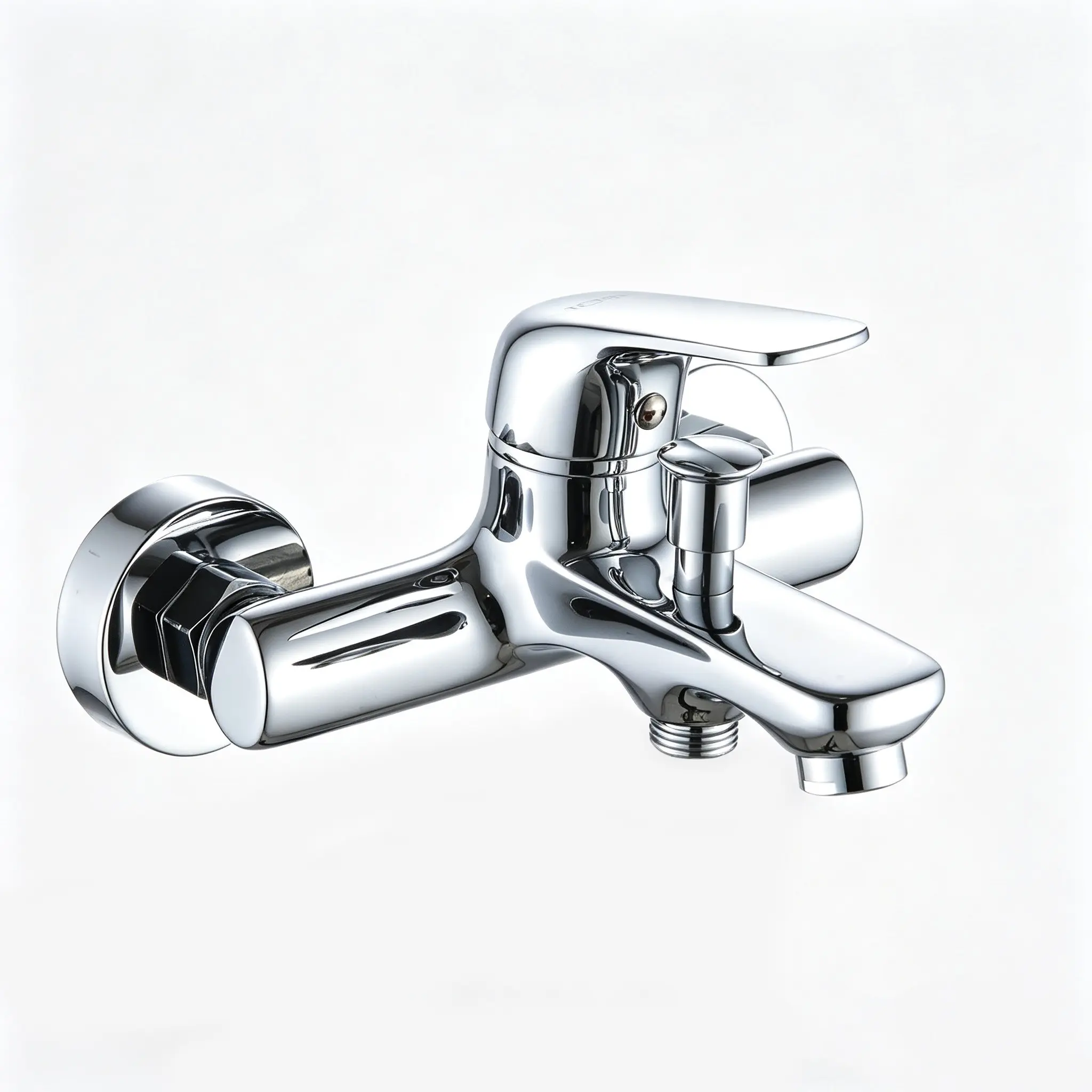 MOMALI Wall Mounted Bathtub Faucet - Chrome Solid Brass Mixer Tap with Diverter Single Handle Hot Cold Tub Filler Ceramic Valve
