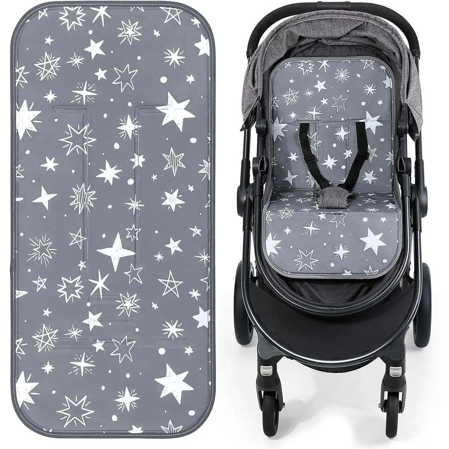 Reversible Stroller Cooling Pad |   Solid-Gel Baby Cooling Pad for Stroller, High Chair, Bassinet, Crib |   Water-Resistant and Comfortable Seat Liner, Keep Baby Cool in Summer Essentials, Gray