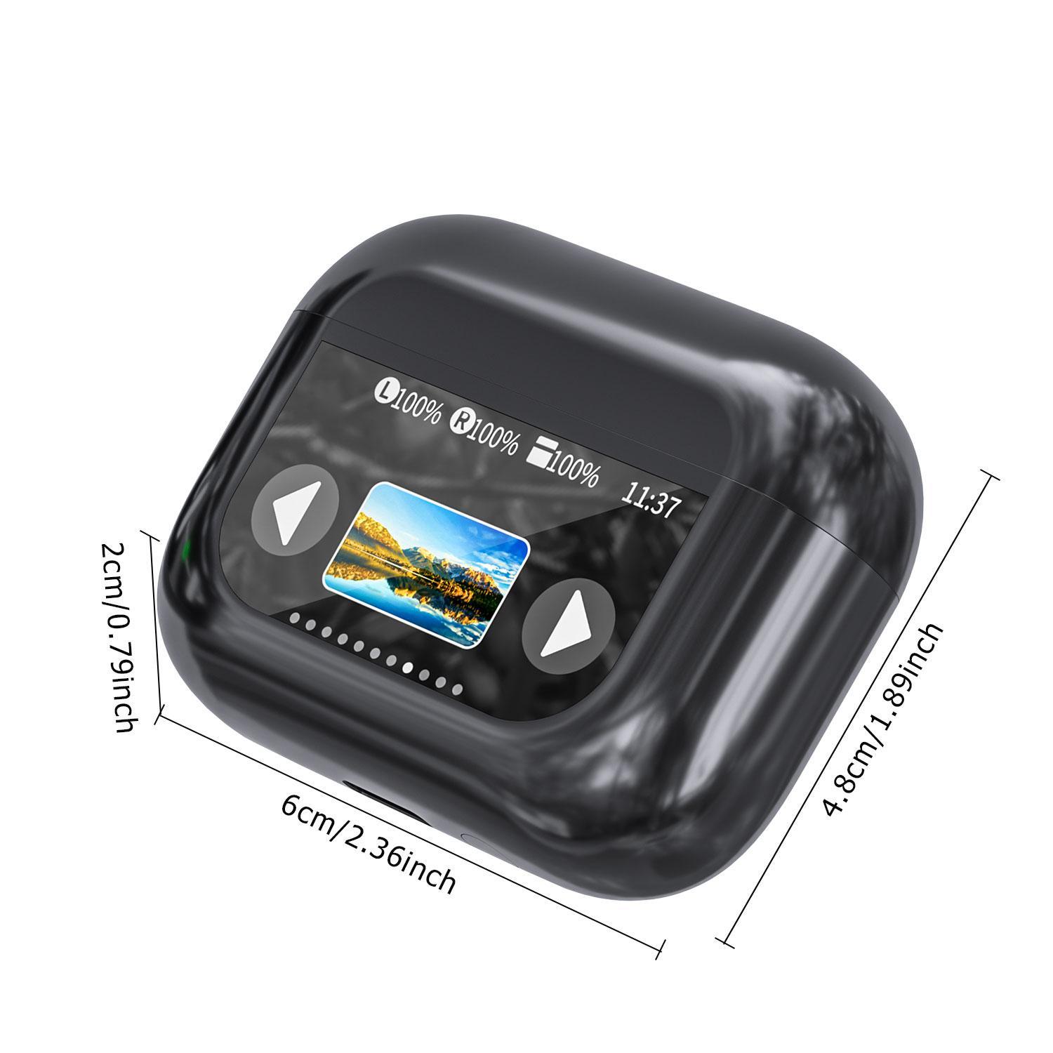 Wireless Earphones, True Wireless In-ear Design Earbuds with Touch Screen Charging Case & Built-in Microphone, ANC Noise Cancellation Earbuds for Smart Devices