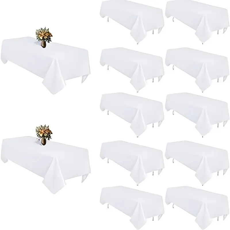 12pcs 100% Polyester Tablecloths 60x102 Inch Rectangular Wrinkle-Resistant Washable Solid Color Table Covers for Kitchen, Dining Room, Outdoor Parties, Home Decor & Festive Celebrations, Rectangular Tablecloth, Kitchen Tablecloth, Halloween Christmas