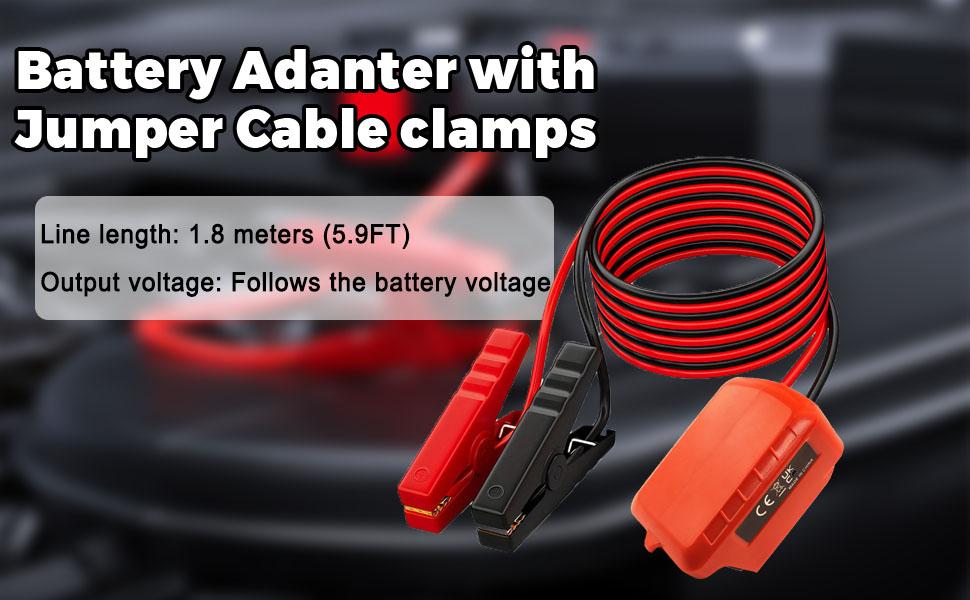 Portable Car Power Starter Jumper Cables forDeWalt 18V/20V DCB Battery Starters - 1, 59 GalGas &1, 32 Gal Diesel Engines, One-Touch Start,Durable Copper Construction, Compatible withSedans & SUVs, No Battery Needed, WithoutBattery