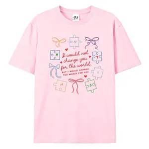 Coquette Autism Awareness Tee | Sweet Puzzle & Bow Design