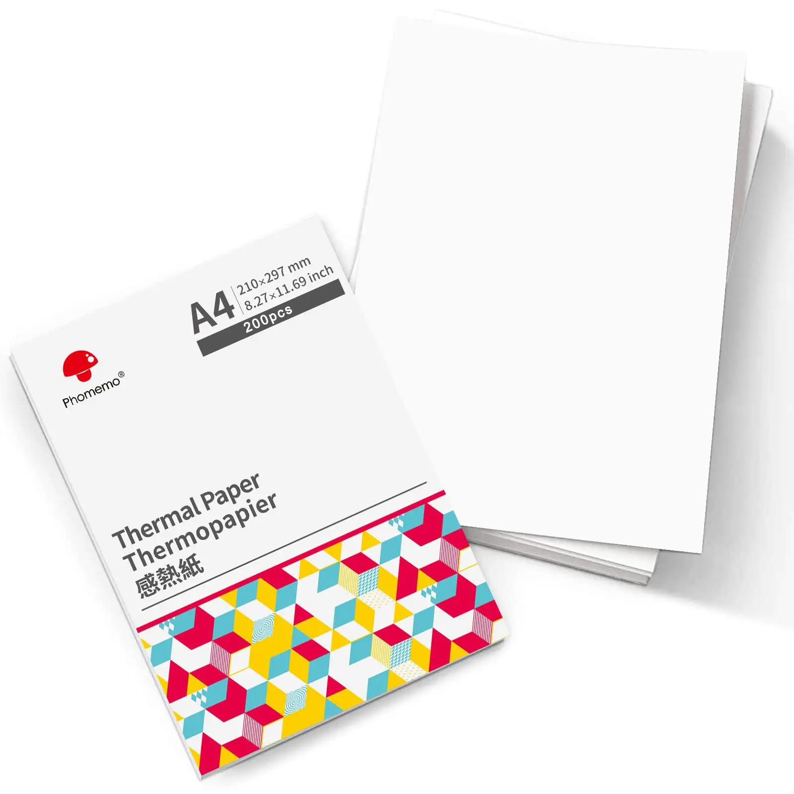 Thermal Paper, 100/200pcs Multipurpose A4 Thermal Paper, Compatible for Phomemo M08F, M832, M833 Portable Thermal Printer