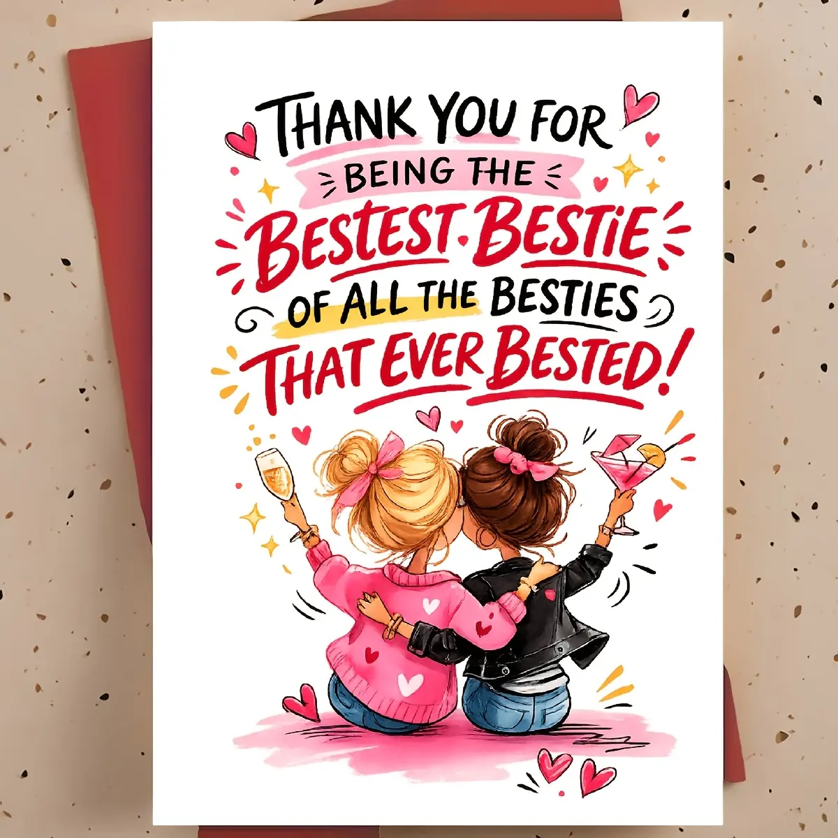 Best Friend Greeting Card Set, Birthday Cards to Best Friends, Express Gratitude to Best Friends, Includes Envelopes, Small Business Supplies, Thank You Cards With Envelopes, Birthday Gifts, Greeting Cards, Fashion Styles