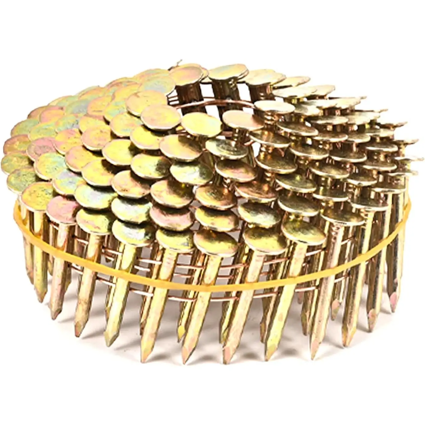 1080 Count Coil Roofing Nails 1-Inch x .120-Inch for Roofing  , 15  Round  Wire Weld Collated Roofing , Smooth Shank Electro Galvanized Air Nails for Roofs