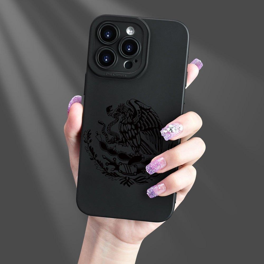 Mexican engraved black background dark ethnic style mobile phone case, suitable for iPhone16promax, 17, 16 15Pro 14PLUS 13 12Pro 11 Pro Max X XSMAX Samsung GalaxyS22 S23, S24, S23ULTRA. S25 models