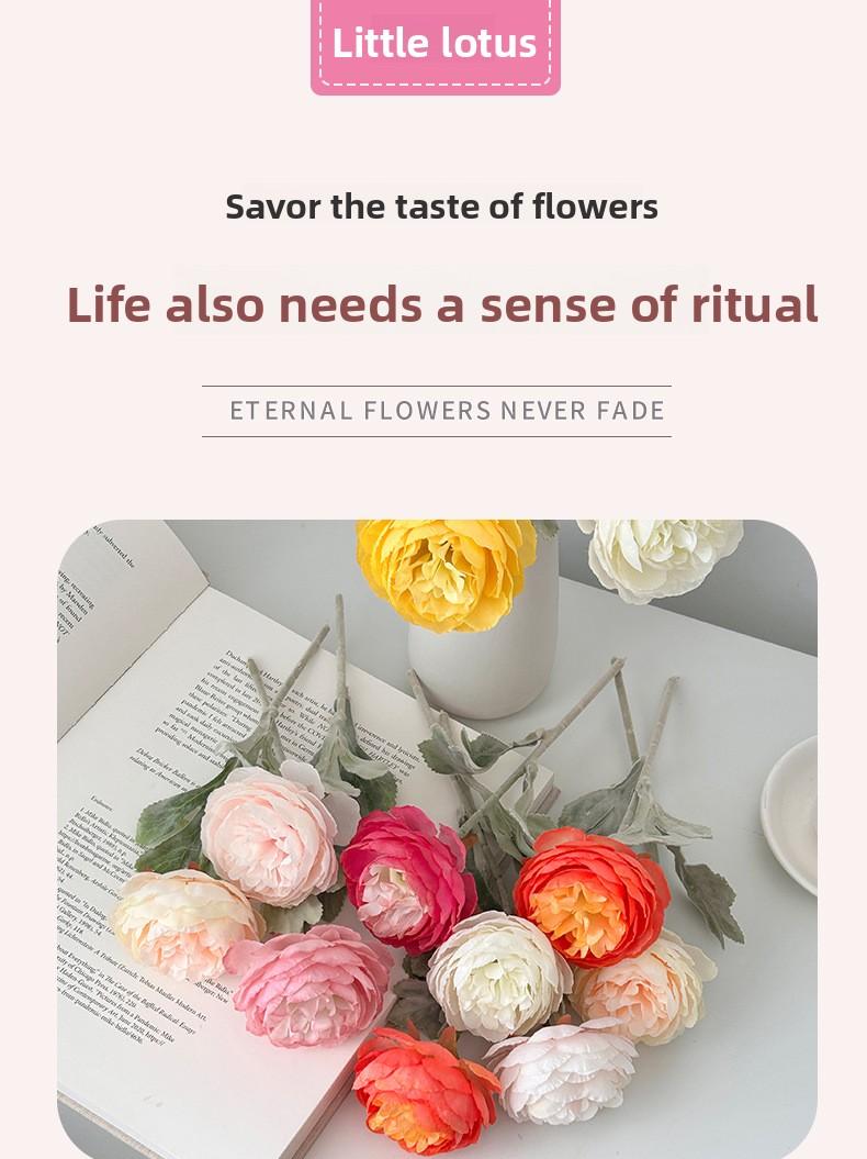 Artificial lily flowers, faux flower arrangements, bouquets for living room and dining table decorations, floral ornaments, peonies, high-end flower arrangements