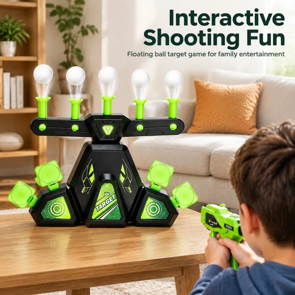 Floating Shooting Target Game, Electronic Scoring Hover Ball Shooting Toy with Soft Foam Dart Blaster, Foam Dart Launcher, Improve Hand-Eye Coordination & Reaction Ability, Family Party Game, Gift for Boys Girls Age 6+, Christmas Birthday