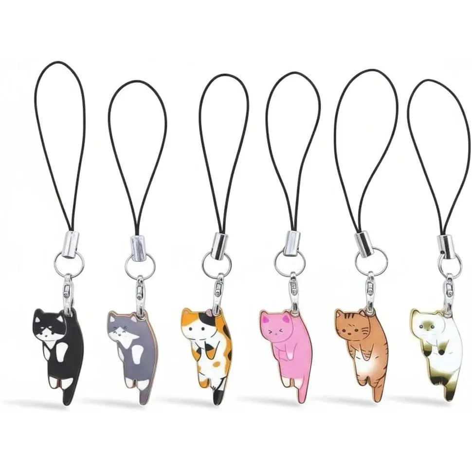 6 count  Phone Charm Aesthetic Cell Phone Charm Kawaii With  Cute  Pendants Decor