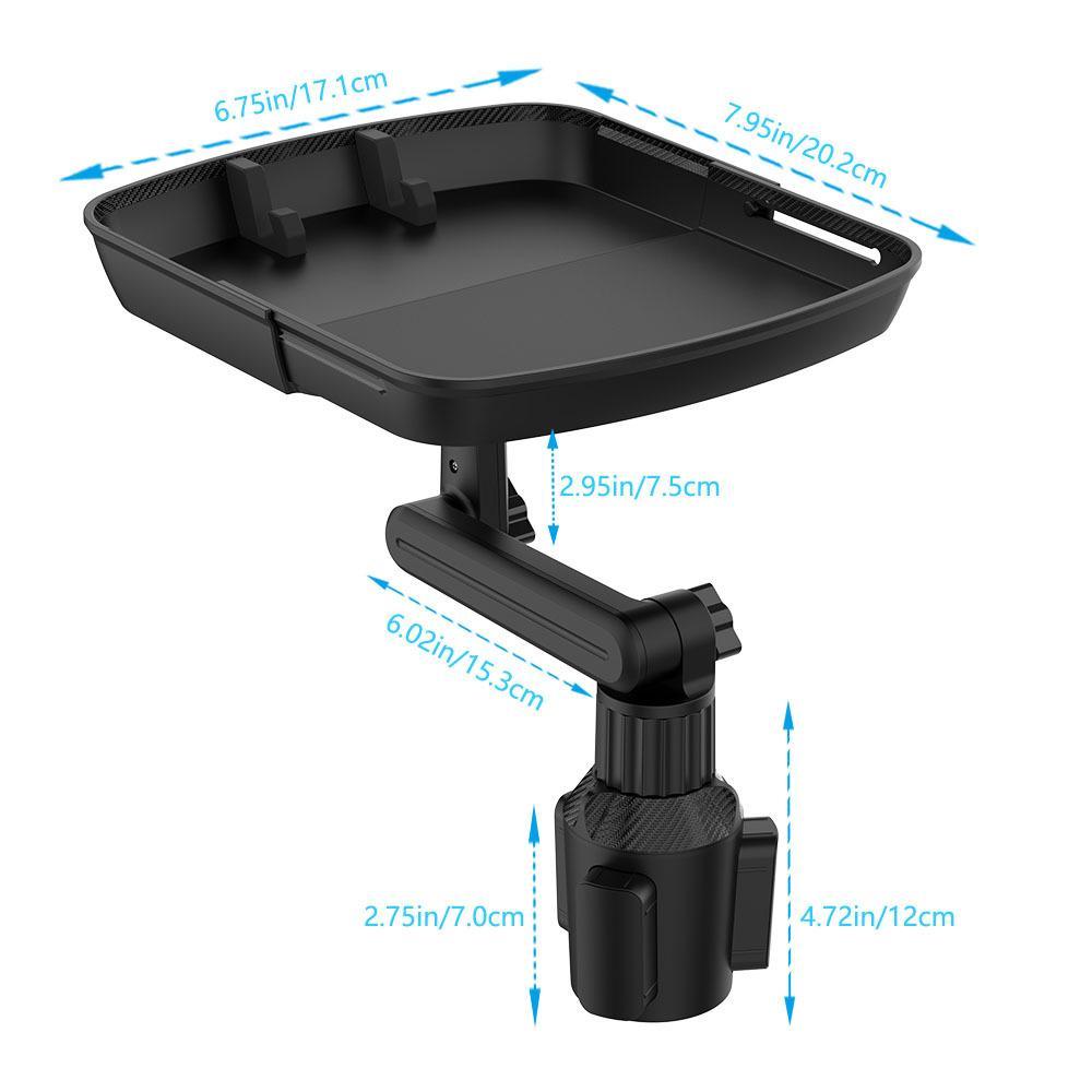 360° Rotatable Car Holder, Car Cup Holder, Multifunctional Car Cup Holder, Small Table Stand for Beverage and Food, Vehicle, Automotive