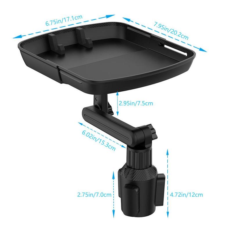 360° Rotatable Car Holder, Car Cup Holder, Multifunctional Car Cup Holder, Small Table Stand for Beverage and Food, Vehicle, Automotive