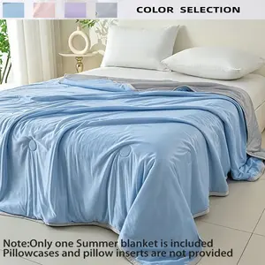 Soft Summer Quilt, Multiple Colors and Sizes, Cool Fabric for Hot Weather, Stitched Design, Ideal for Bedroom, Dorm, Guest Room