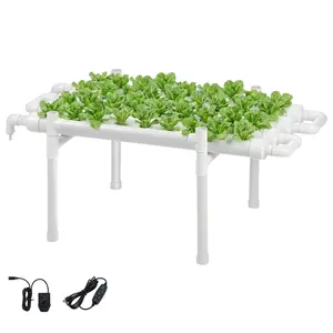 VEVOR Hydroponics Growing System Kit, 1-Tier 36 Sites UPVC Pipe Hydroponic Grow Kit with Timed Irrigation, Sun Light Blocking Pipes, Indoor Home Garden Vegetable Planting Grow Kits for Fruit Herb