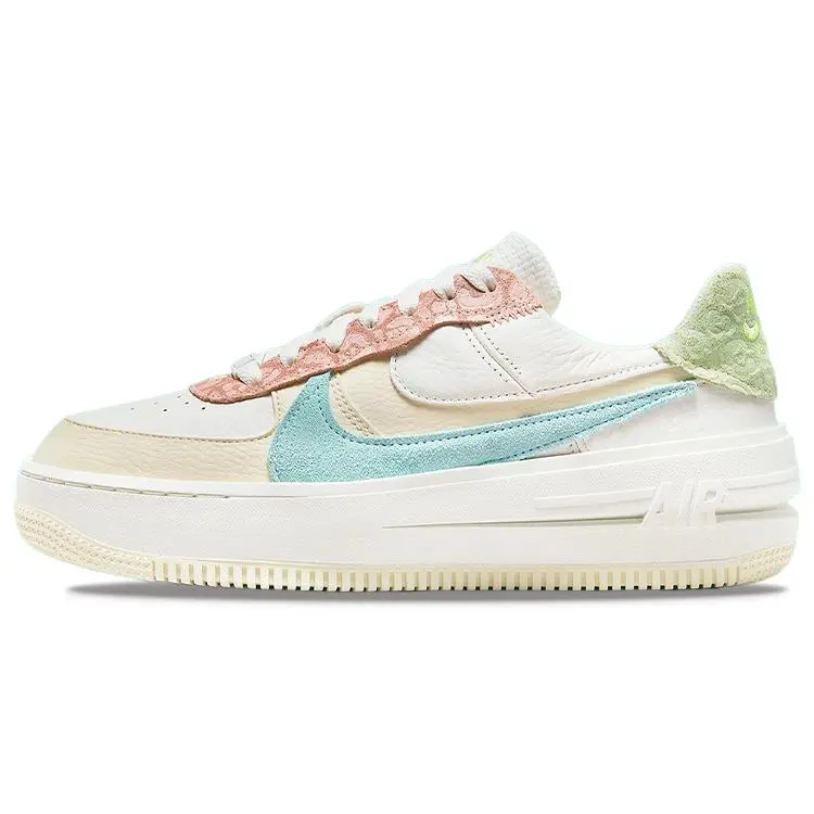 Nike Air Force 1 Low Top Women’s Sneakers in Pastel Leopard Print with Deconstructed Design Verifiable, with credentials and supporting global authentication