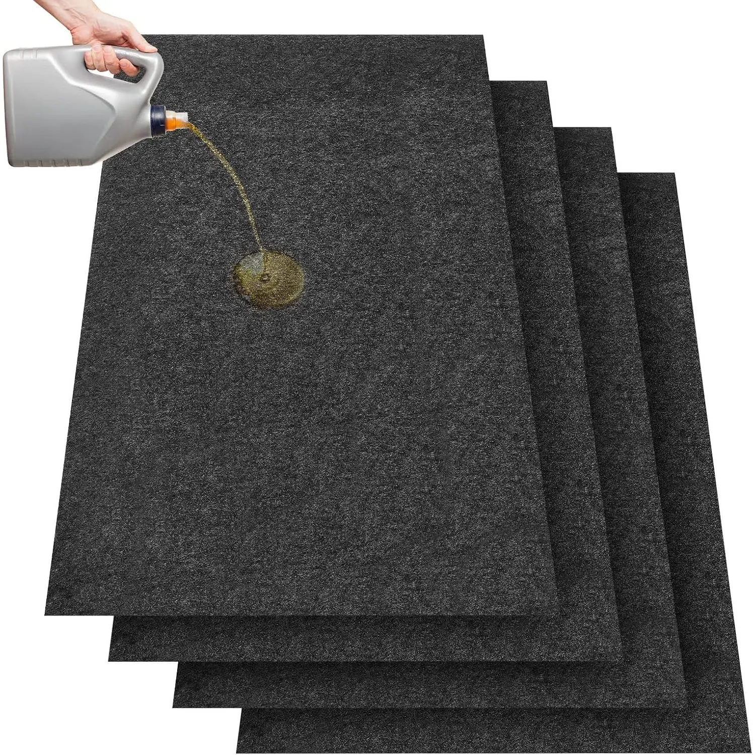 1 count Oil Spill Mat Set, 36"×60", Complete Garage Floor Protection | Front & Rear  Coverage -  Washable, Non-slip for  Trash Cans Gardening Tools Spot Maintenance Protection