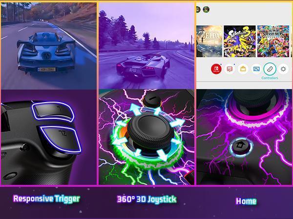 ESYWEN Switch Controllers for Nintendo Switch/Switch OLED, Hall Effect Switch Wireless Pro Controller One-Piece Joypad, Full-Size Handheld Mode Controller with Battery/Turbo/Programming