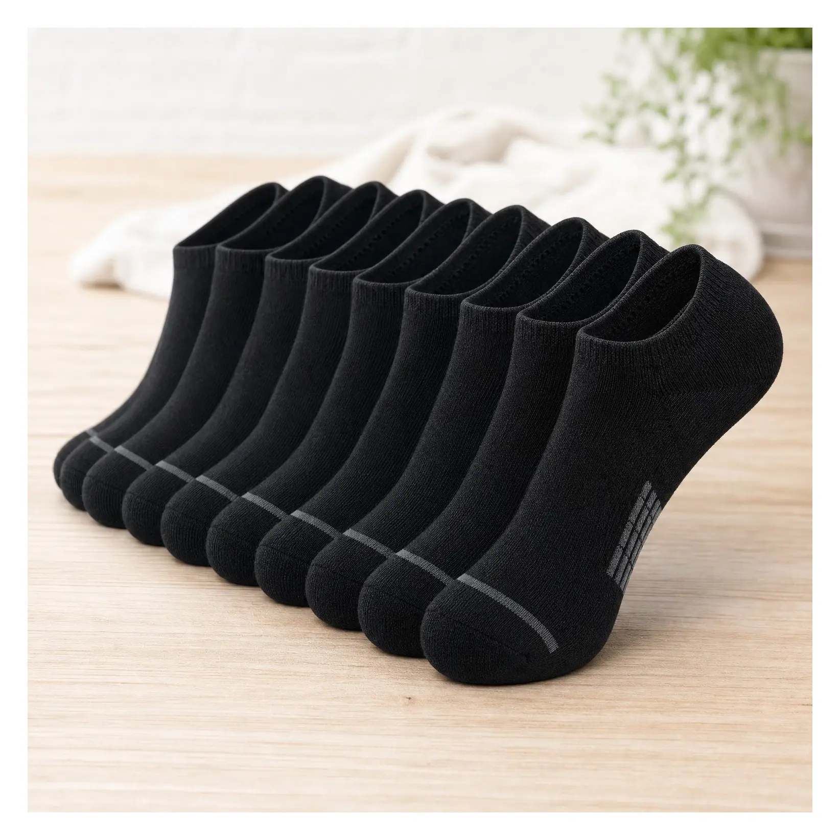 Men's 6 Pairs No Show Athletic Socks - Cushioned Low Cut Ankle Socks with Non-Slip Grip, Arch Support, Breathable Premium Cotton for Running, Hiking & WalkingGift
