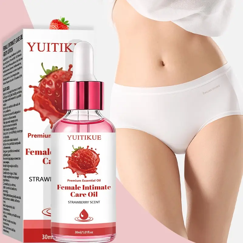 Yuitikue Strawberry Scented Intimate Care Oil, Safe and Gentle Plant Formula, Hydrating Personal Care Essential Oil, 30g