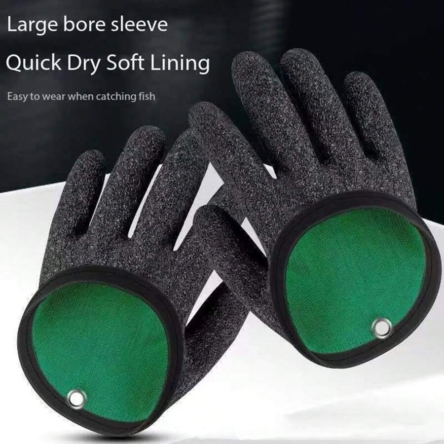 Fishing Gloves - Professional Anti-Slip Catch Fish Gloves,Puncture Proof Ice Fishing Glove For Handling,Catching,Cleaning,Hunting,Fisherman Fishing Accessories