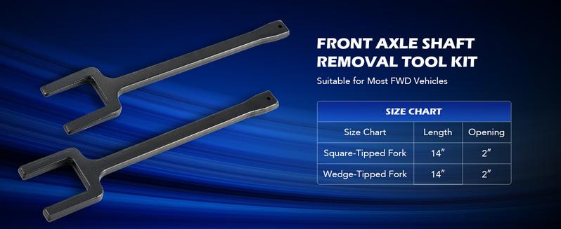 Orion Motor Tech 2 Piece Axle Popper Kit, Inner CV Axle Removal Tool Set for CV Axle Tie Rod and Ball Joint Removal on Front Wheel Drive Cars, Fork and Shim Tool with 14" Long, 2" Opening, truck stuff,gadgets, Automotive Tire Inflator