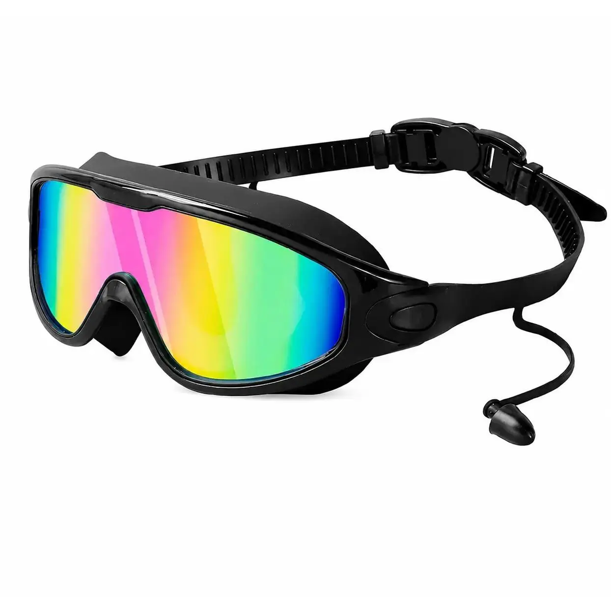 HOME Unisex Wide View Polarized Goggles Adults, Adjustable Anti-Fog UV Protection Outdoor Swimming Goggles with Waterproof Seal, Ear Plugs, Nose Clip & Full Coverage to Prevent Raccoon Eyes