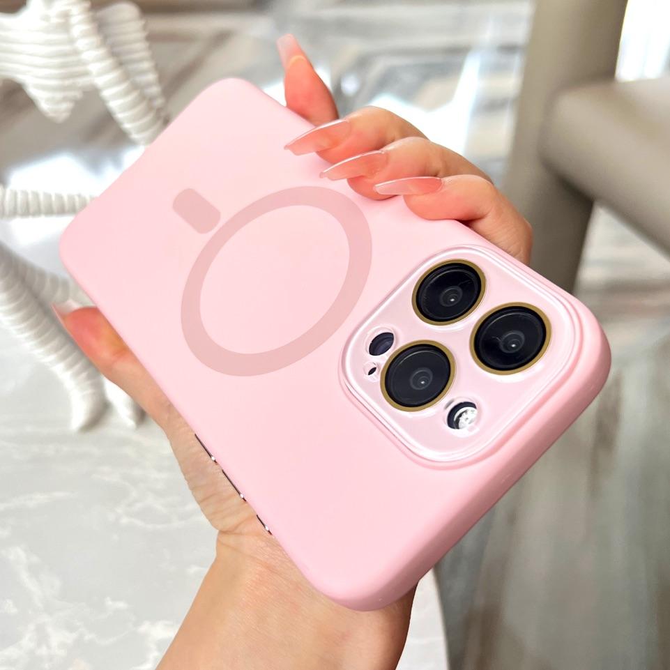 Very Soft Good hand feel Silicone magnetic Phone case for iPhone17 16 Pro Max 15 14 13 11 Plus, MagSafe, Glass Camera Protector Cover Built-in Lint Anti-fingerprint Anti-Drop Non-slip Cellphone Casing Protector Shockproof