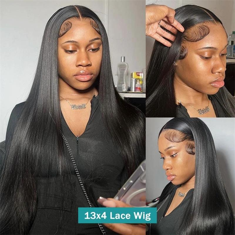 Bling Hair 13x6 13x4 HD Transparent Lace Front Human Hair Wigs For Women Straight 30 32 34 Inch Brazilian 4x4 Lace Closure Glueless Wig Brazilian 100% Human Hair 360 Full Lace Frontal Wigs 180%