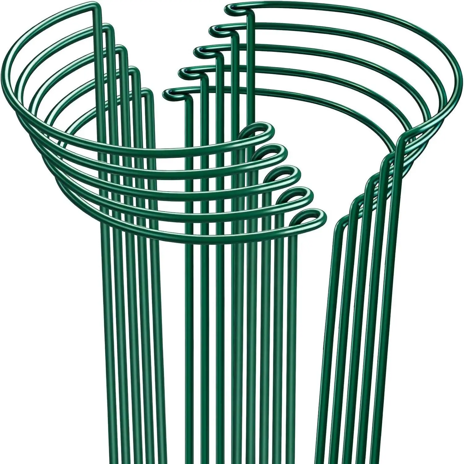 10 Pack 24" H x 10" W Tall Plant Support Stakes, Half Round Metal Peony Cages and Supports, Monstera Plant Support Snake Plant Stake Flower Support Ring for Tomato, Hydrangea Outdoor Indoor