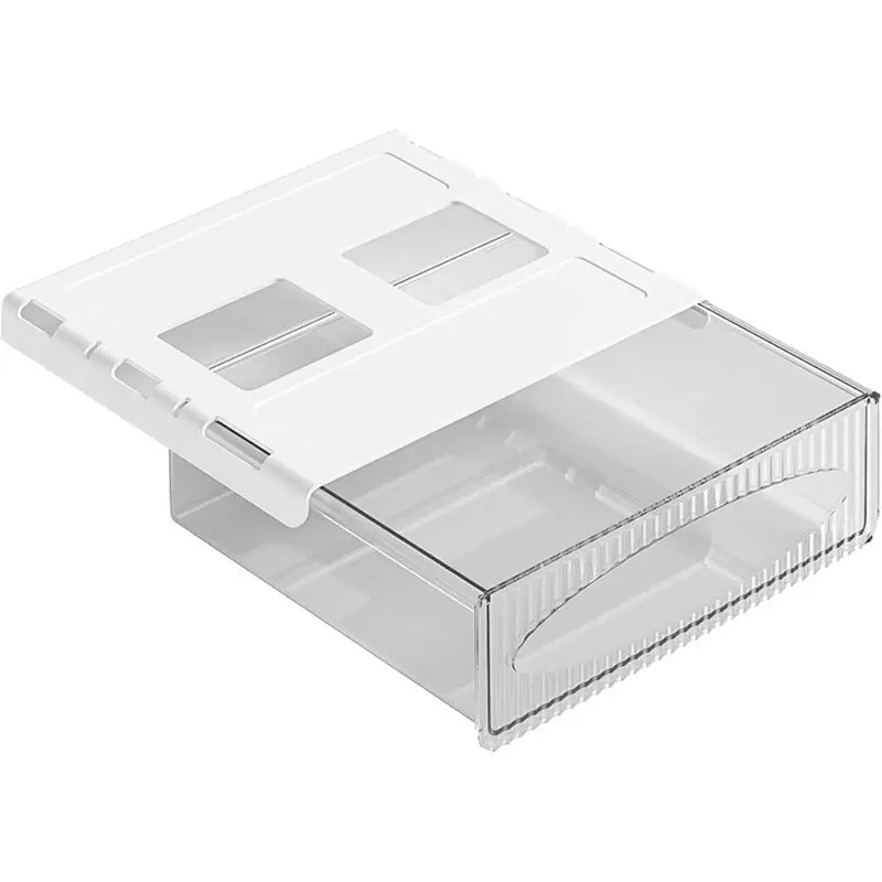 Under Desk Expandable Drawer, Self-Adhesive Storage Box, Hidden Underdesk Organizer, No Drilling Desktop Accessories
