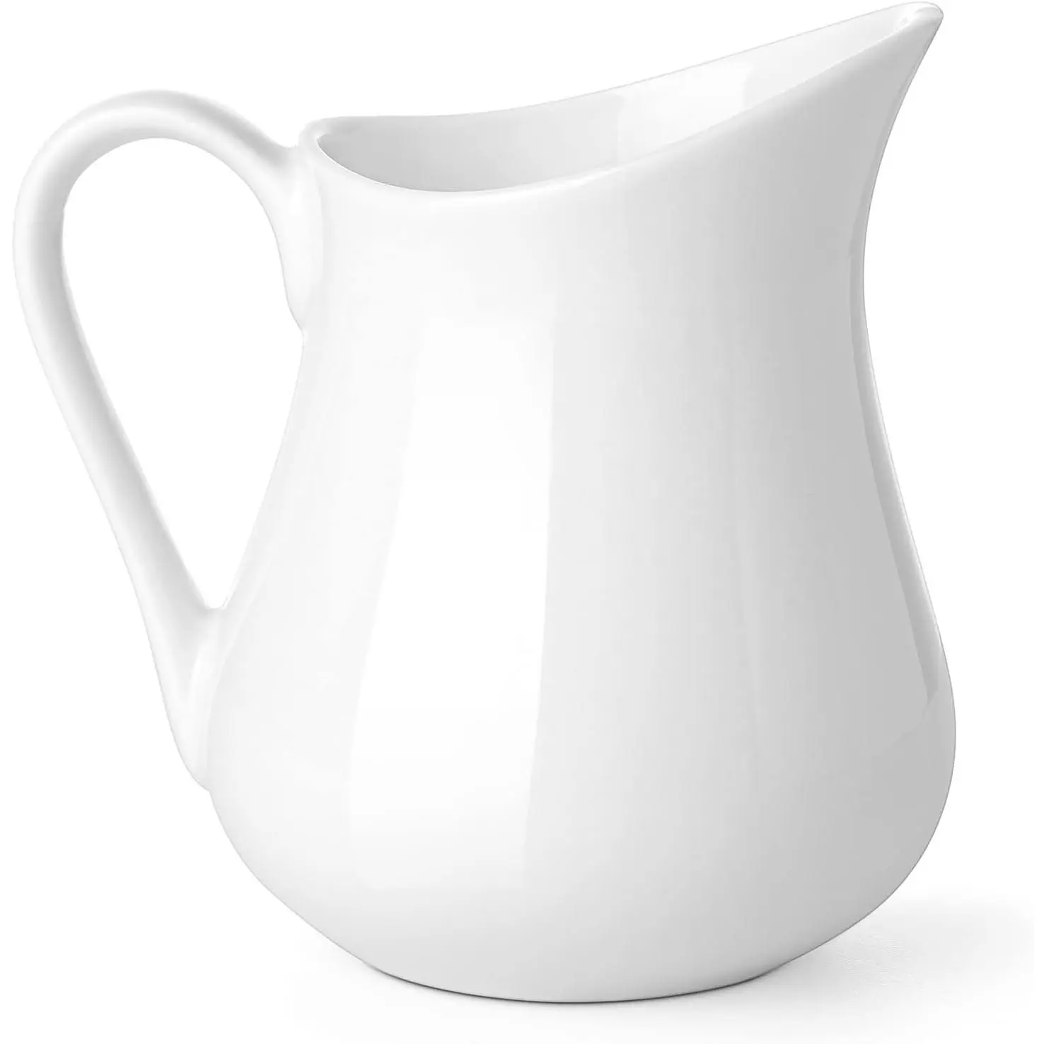 8oz Fine Porcelain Ceramic Creamer Jug with Handle - Pour-Friendly Coffee Milk Pitcher, Microwave & Freezer Safe, Jugs