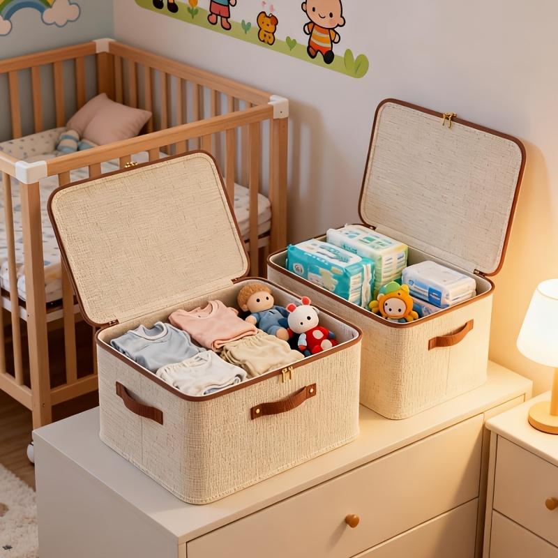 Set of 2 Collapsible Storage Containers with Covers - Spacious, Efficient Storage Solution for Garments, Bedding, Playthings, And Literature, Under-Bed Storage