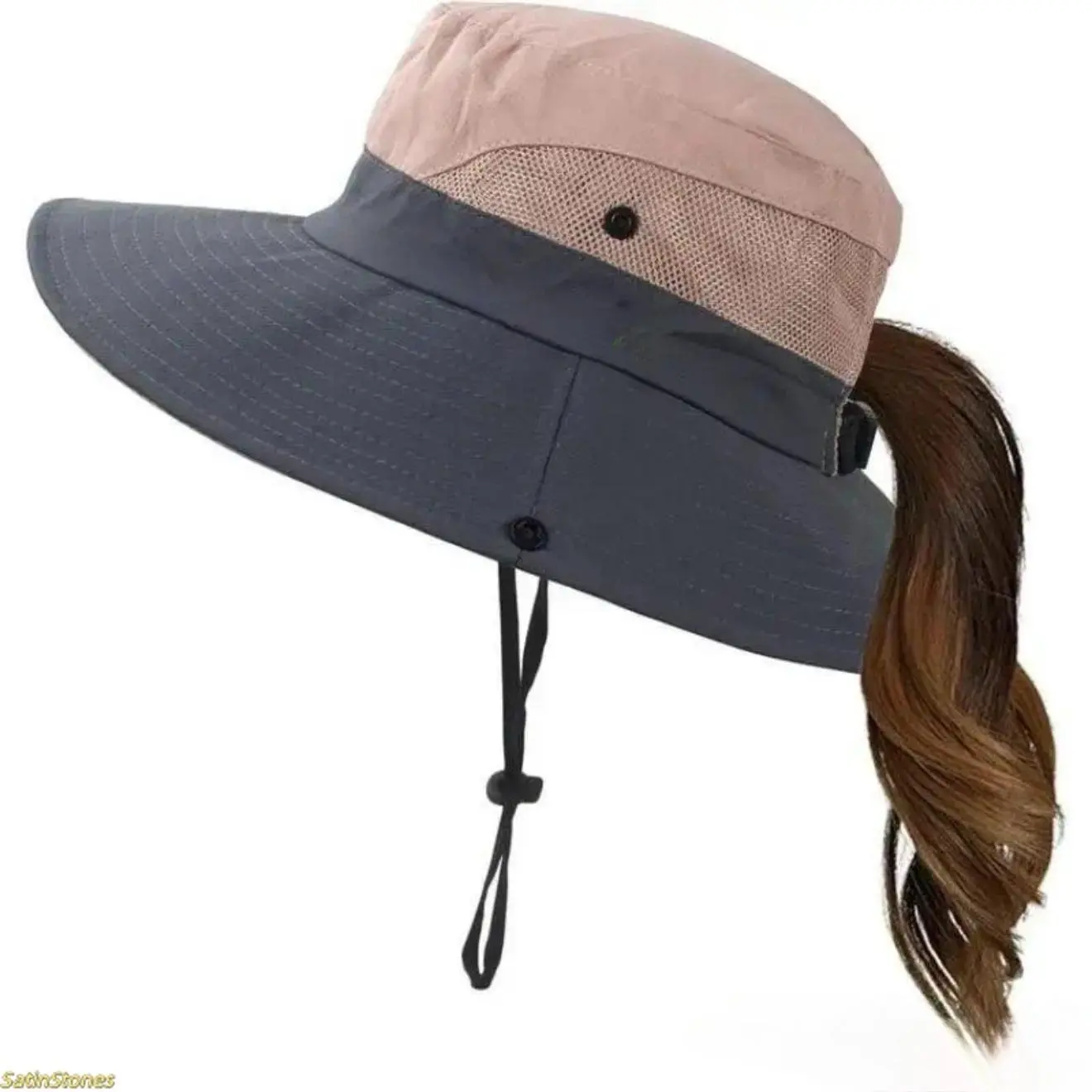 Women's Stylish Wide Brim Casual Adjustable Sun Hat with Ponytail Hole - Anti-Ultraviolet, Foldable Cap, Lightweight, Unisex Accessories for Women - Ideal for Beach, Summer Outdoor Adventures, Uv Protection, Anti-Ultraviolet Hats, Commute, Daily, Women's