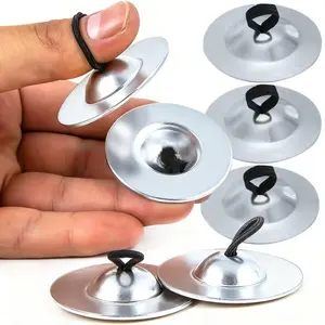 6 Pack Shiny Copper Finger Cymbals Mini Hand Finger Gongs, Portable Orff Percussion Instruments for Kids Music Class, Stage Performance & Background Rhythm Accompaniment
